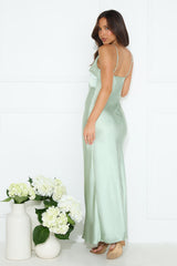 Dripping Luxe Satin Maxi Dress Sage