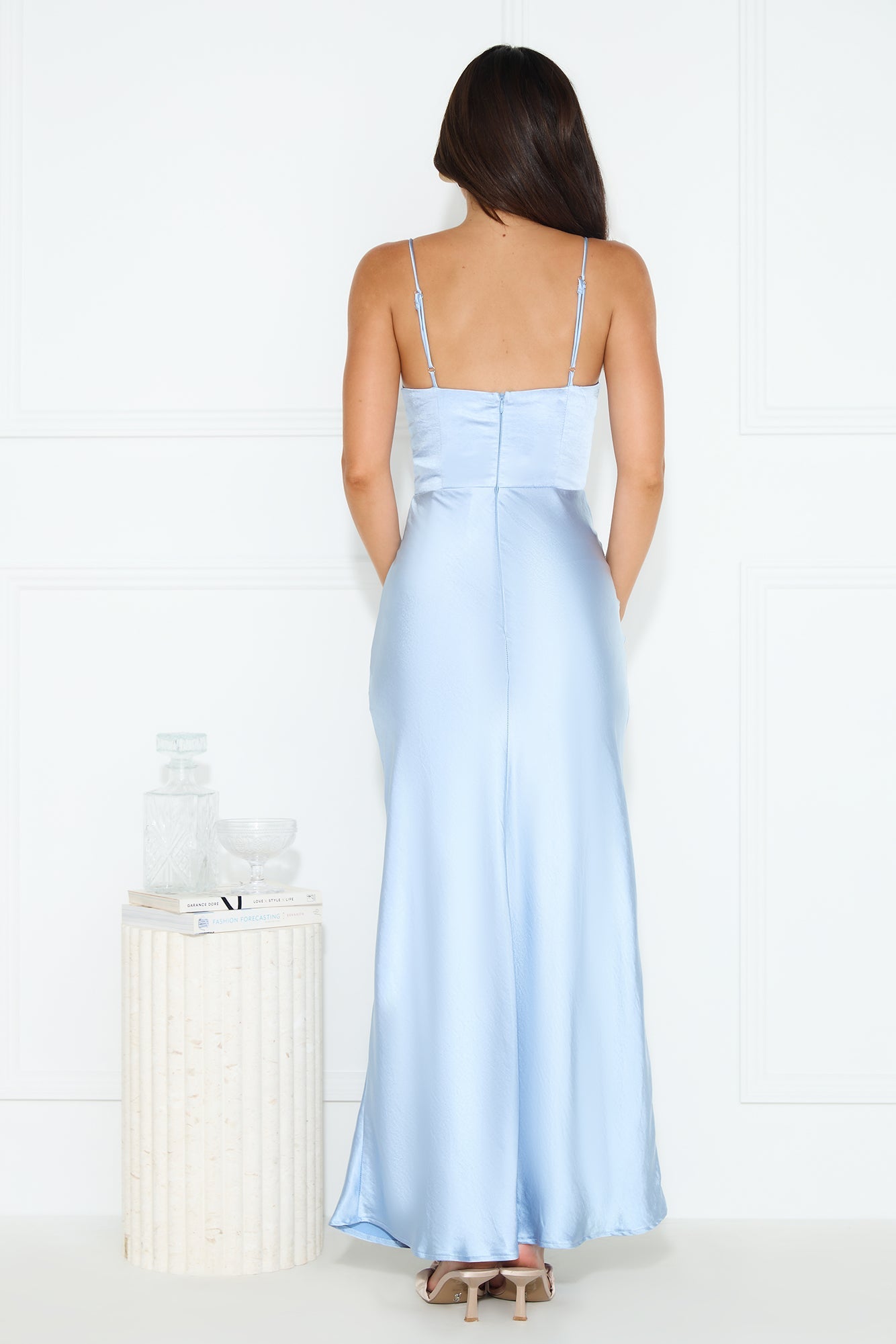 Lorelei Satin Maxi Dress Blue