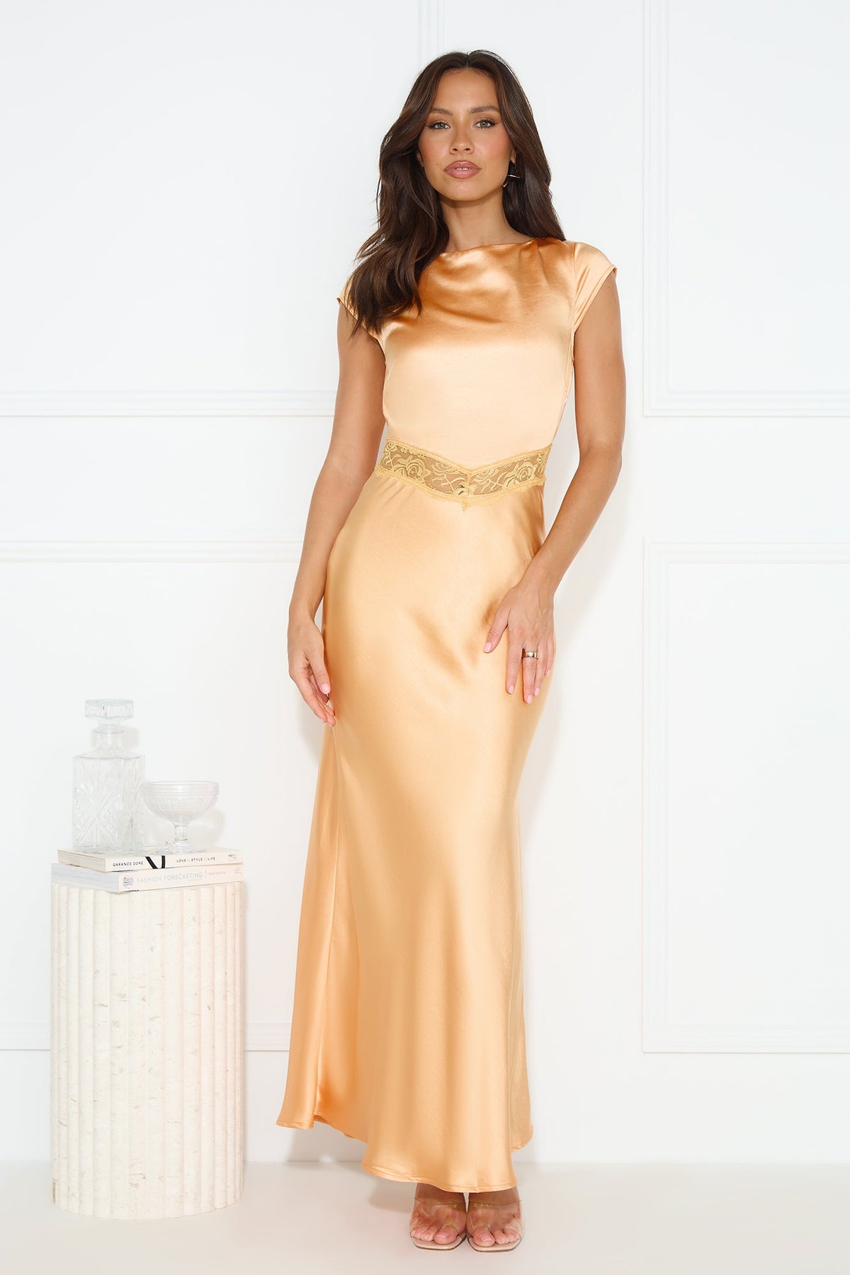 Kindly Accept Satin Maxi Dress Orange