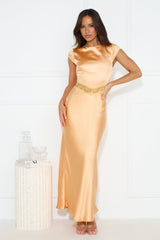 Kindly Accept Satin Maxi Dress Orange