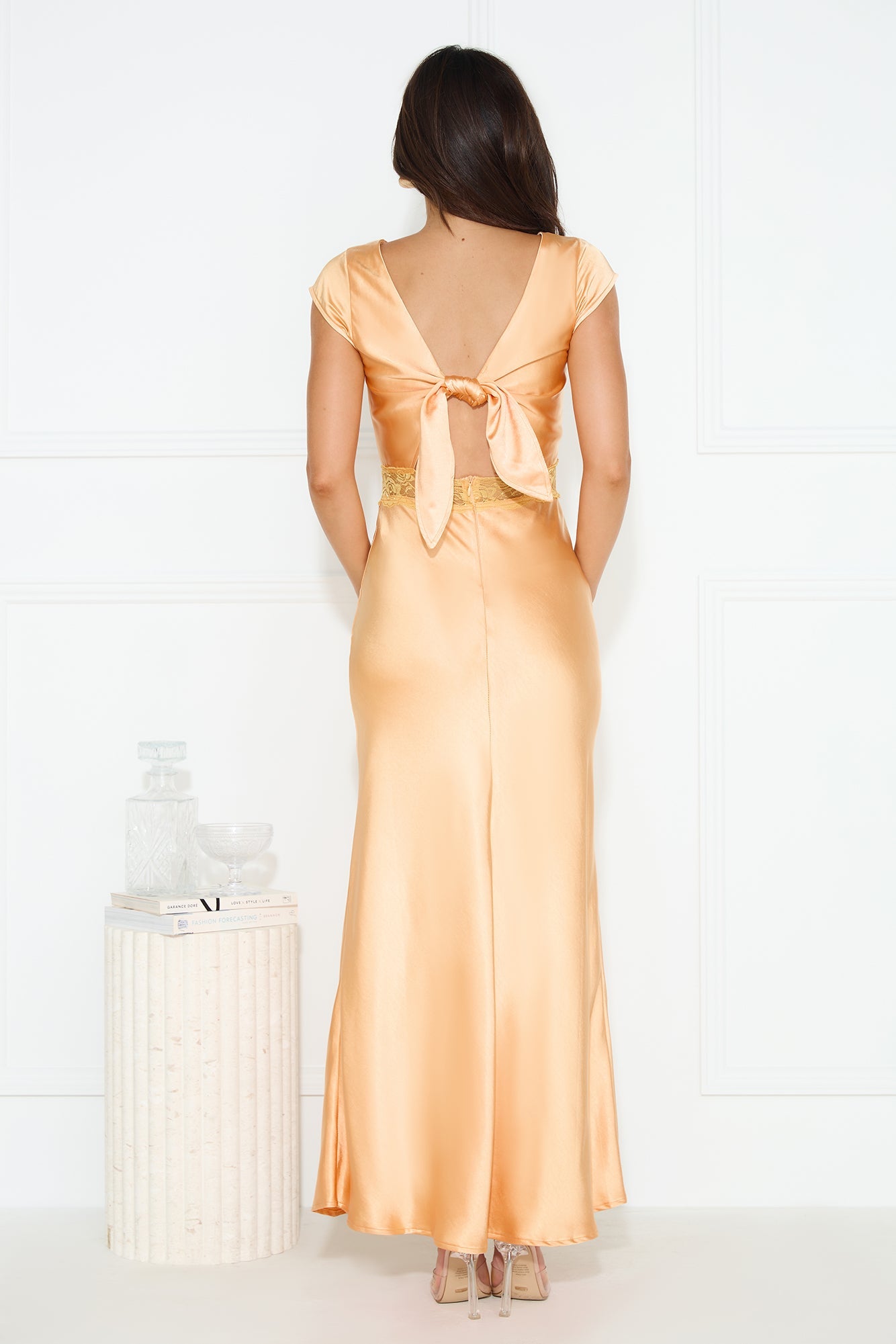 Kindly Accept Satin Maxi Dress Orange