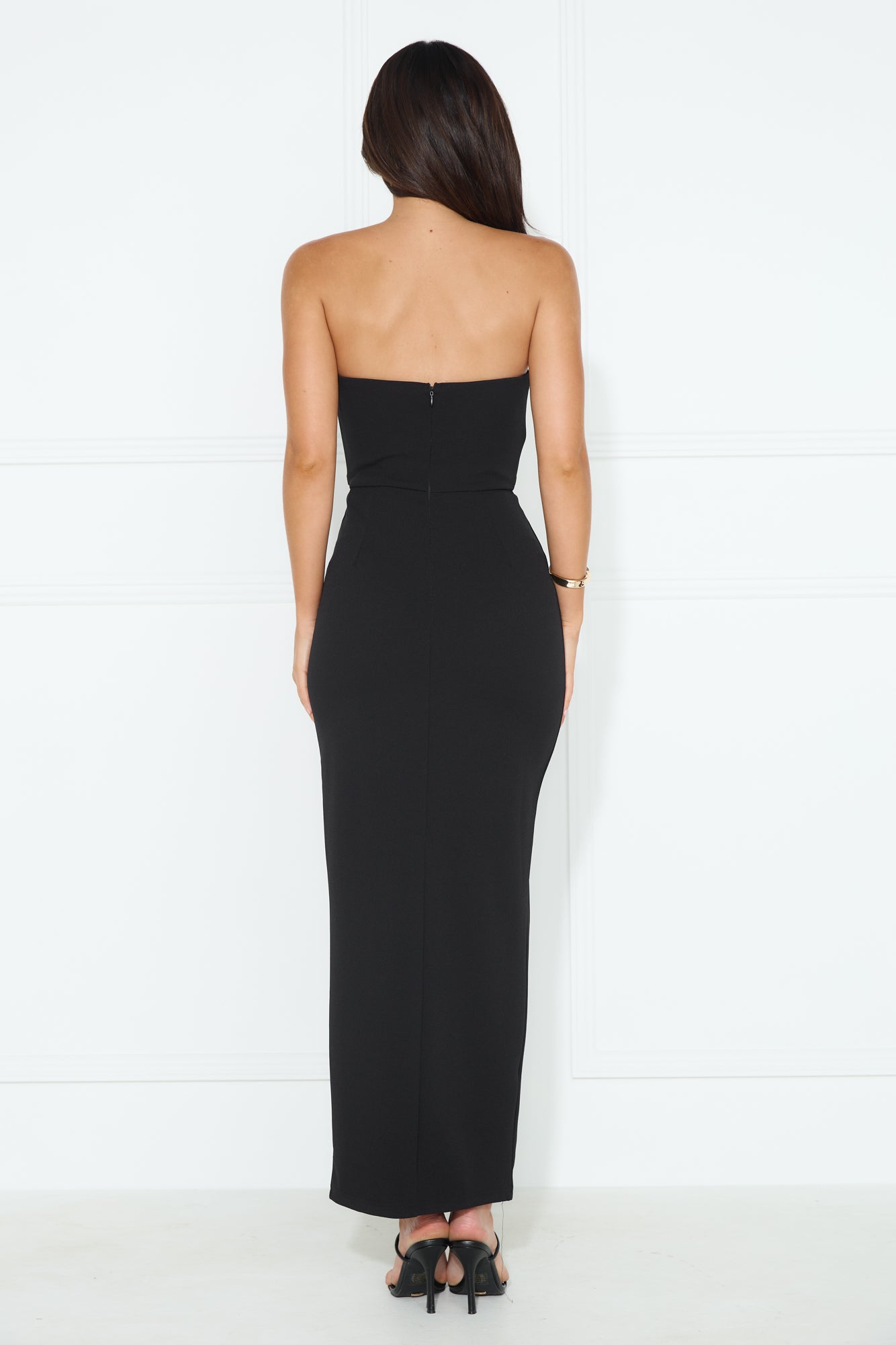 Means A Lot Strapless Maxi Dress Black