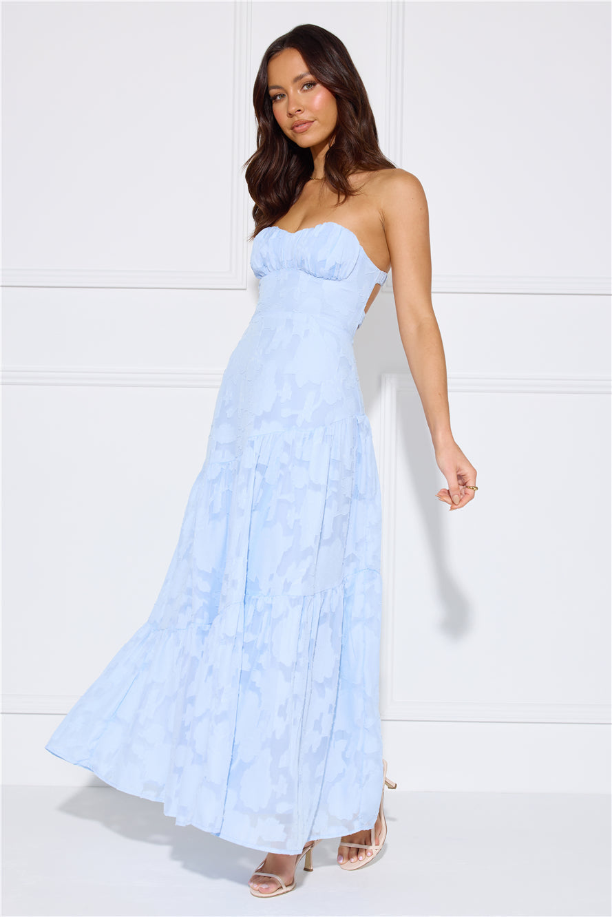 My Best Strapless Maxi Dress Blue