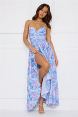 Moments Await Strapless Maxi Dress Lilac