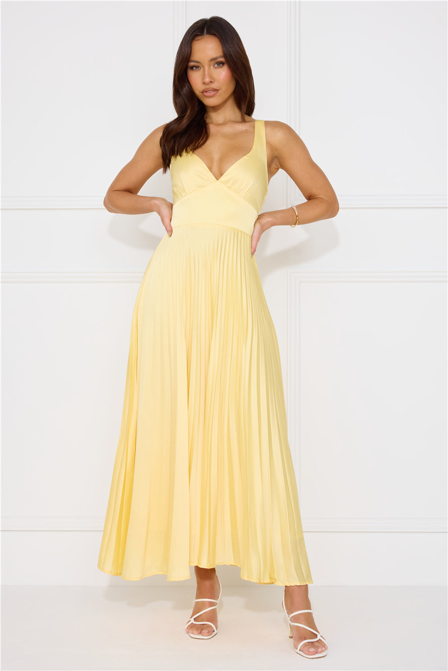 Dazzling Opulence Maxi Dress Lemon