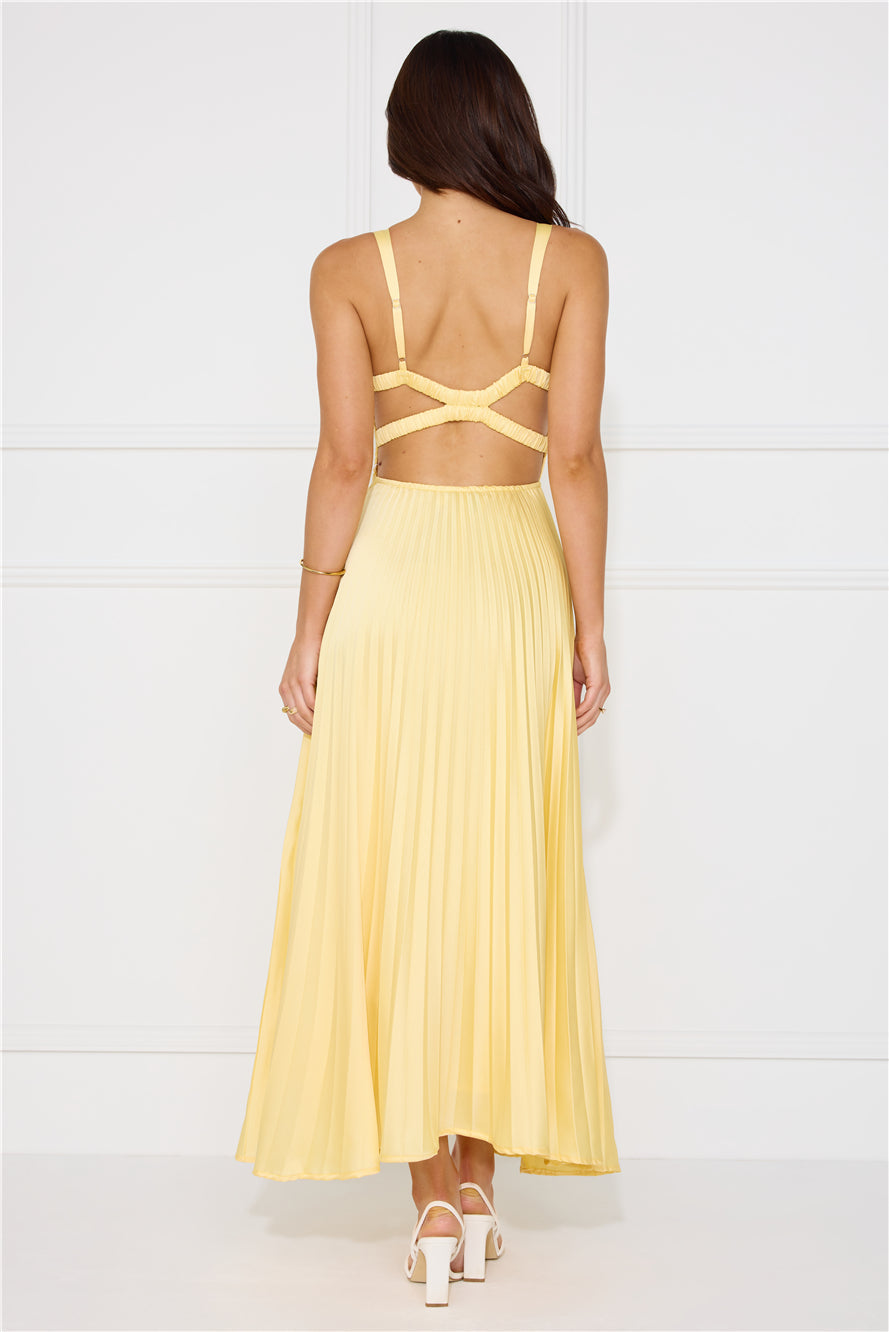 Dazzling Opulence Maxi Dress Lemon