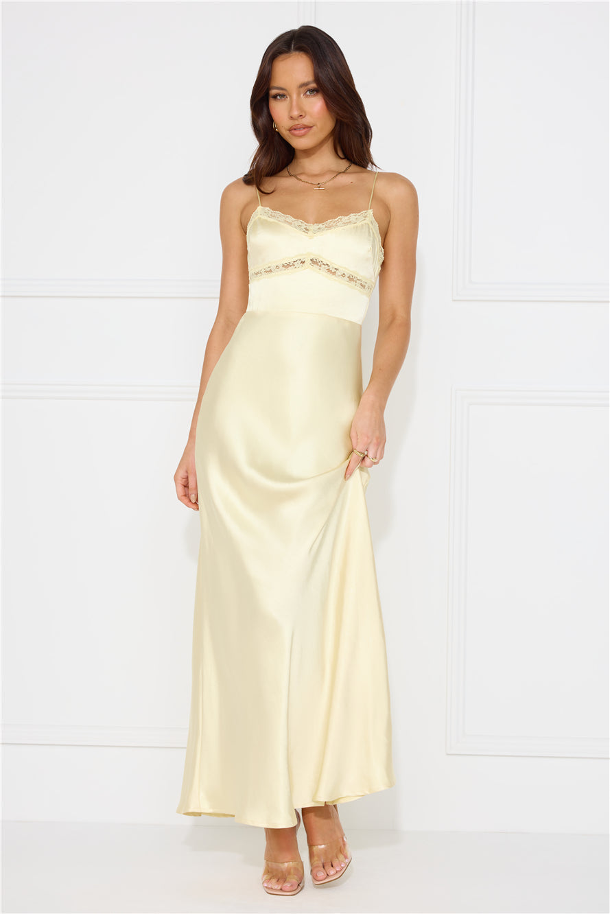 Nobody But You Satin Maxi Dress Yellow