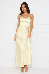 Nobody But You Satin Maxi Dress Yellow