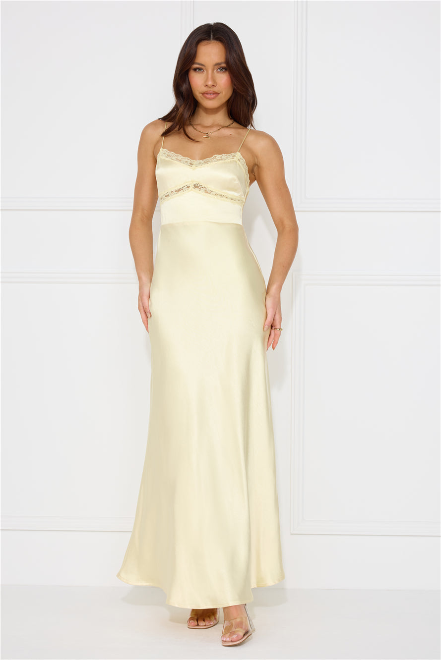 Nobody But You Satin Maxi Dress Yellow