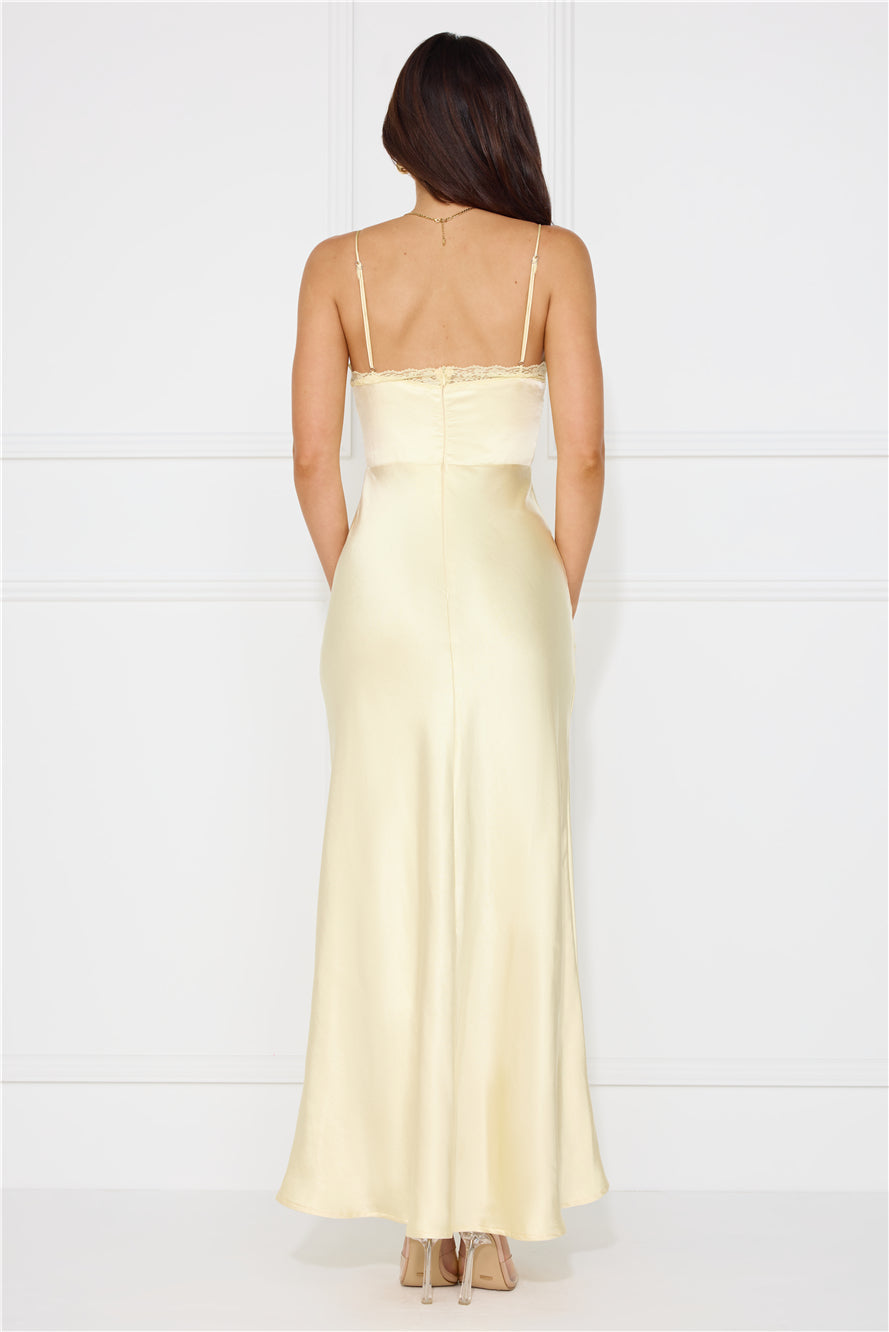 Nobody But You Satin Maxi Dress Yellow