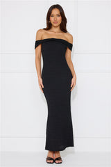 Fashion Fantasy Off Shoulder Maxi Dress Black