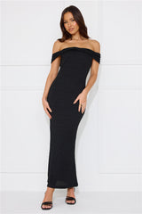 Fashion Fantasy Off Shoulder Maxi Dress Black