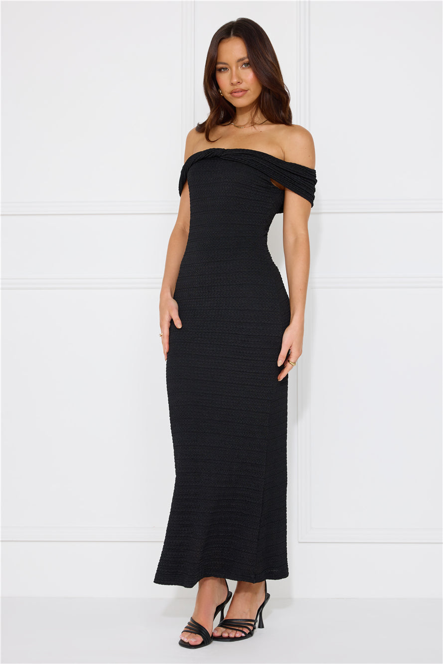 Fashion Fantasy Off Shoulder Maxi Dress Black