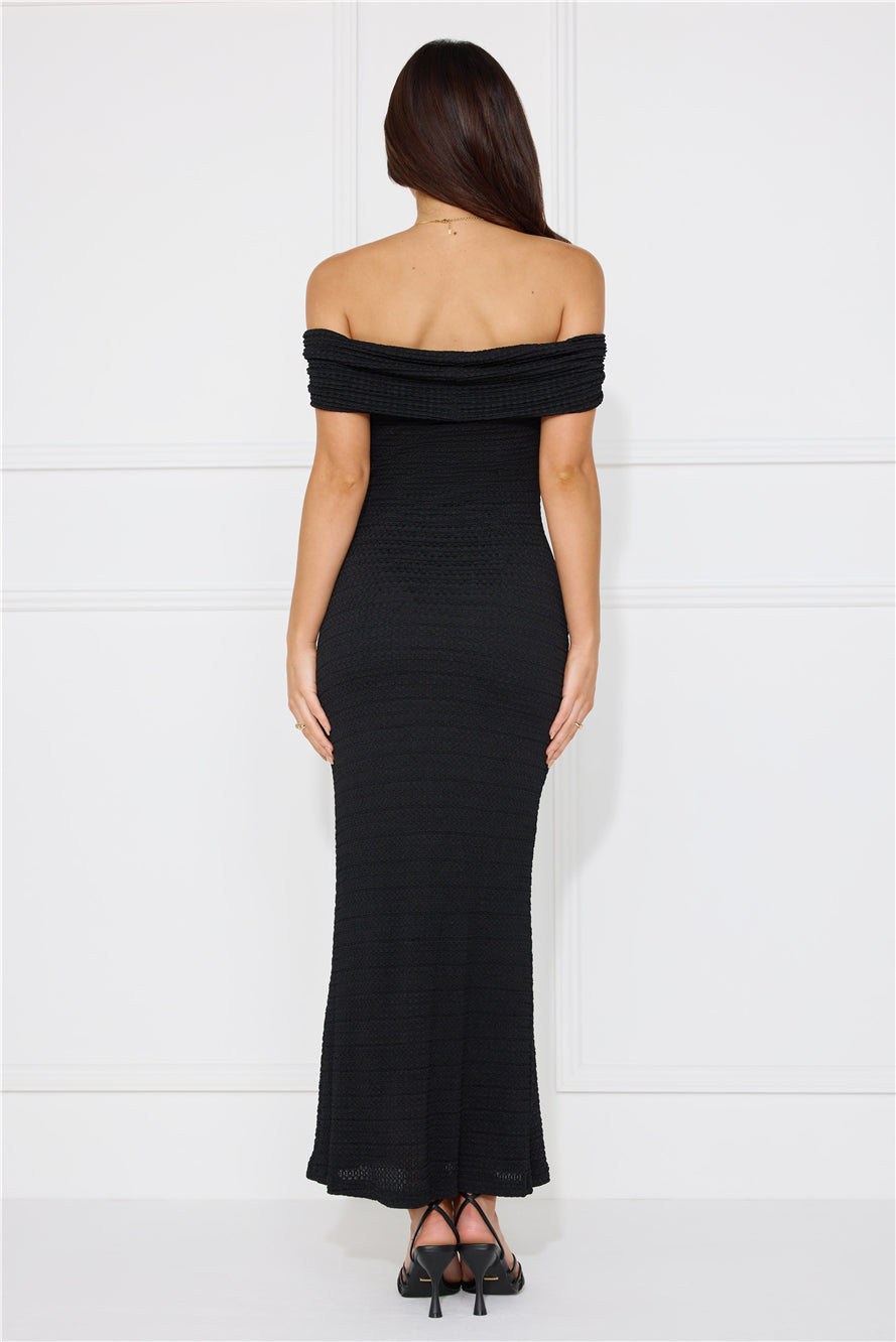 Fashion Fantasy Off Shoulder Maxi Dress Black