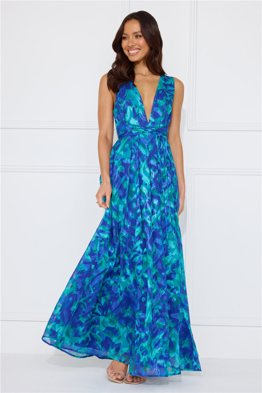 Exquisite Extravaganza Maxi Dress Blue