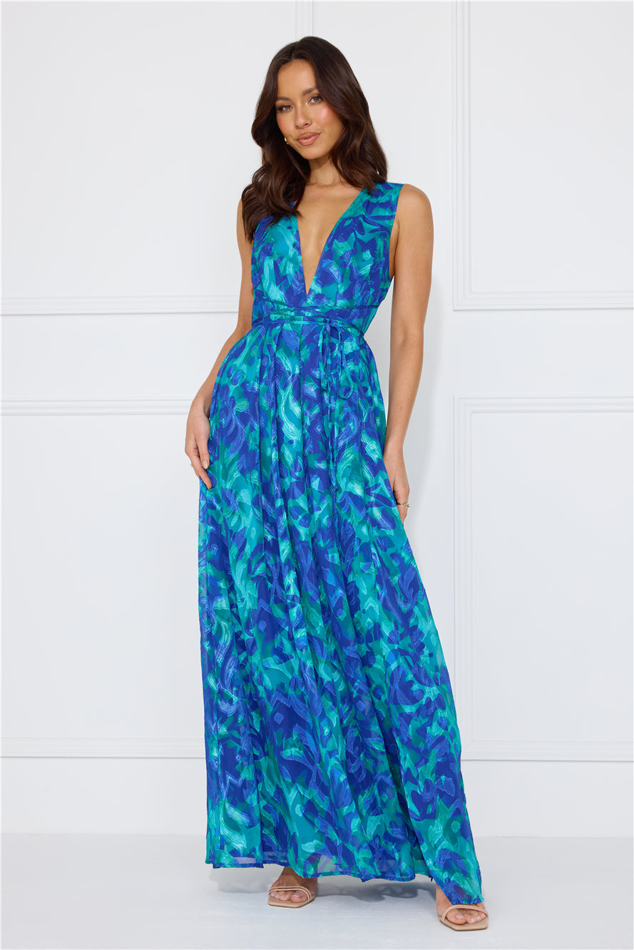 Exquisite Extravaganza Maxi Dress Blue