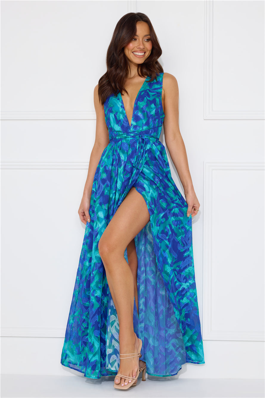 Exquisite Extravaganza Maxi Dress Blue