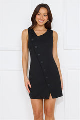 Beachside Beauty Linen Blend Mini Dress Black