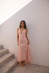 Island Skies Halter Maxi Dress Pink