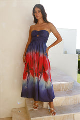 Night Fantasy Strapless Maxi Dress Purple