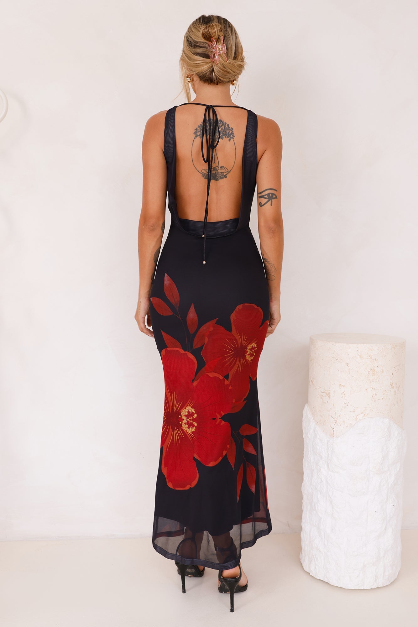 Flirtations Mesh Maxi Dress Black