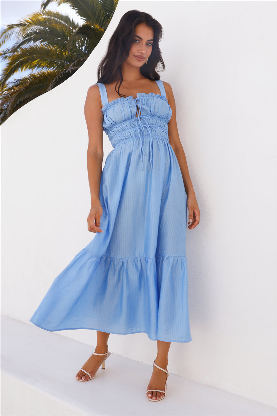 Bondi Beach Midi Dress Blue