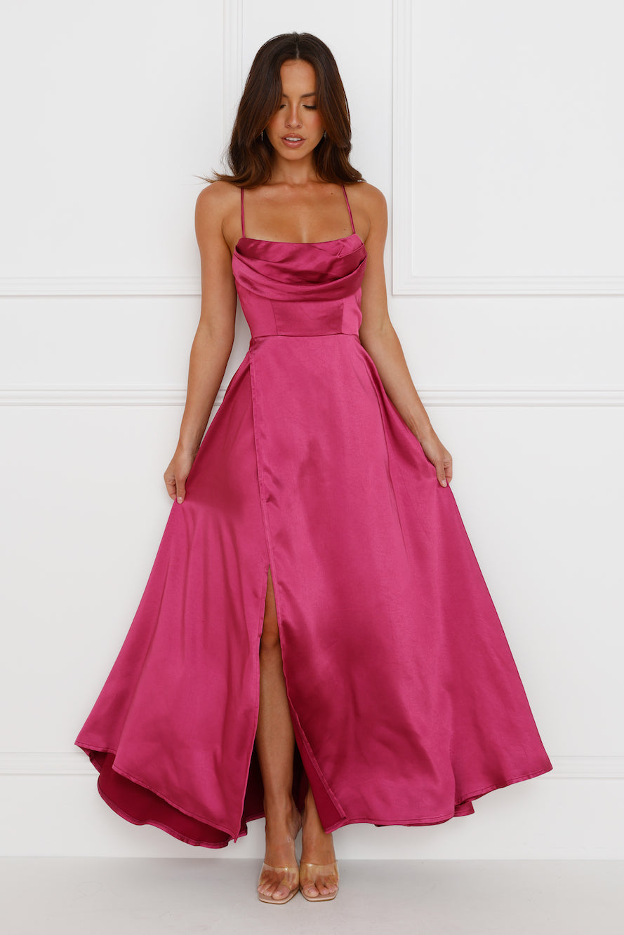 Matilda Satin Maxi Dress Purple