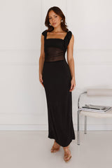 Illuminating Love Mesh Maxi Dress Black