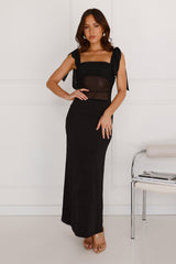 Illuminating Love Mesh Maxi Dress Black