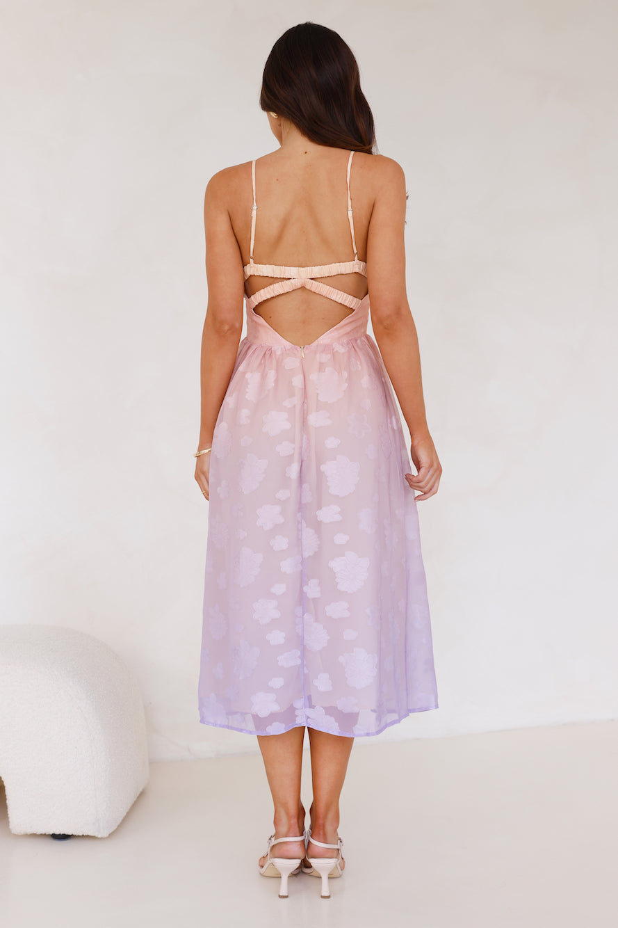 Ethereal Sunset Midi Dress Purple