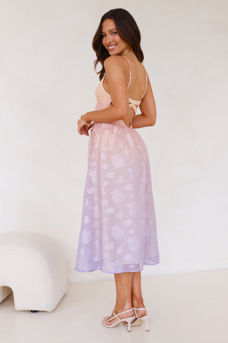 Ethereal Sunset Midi Dress Purple