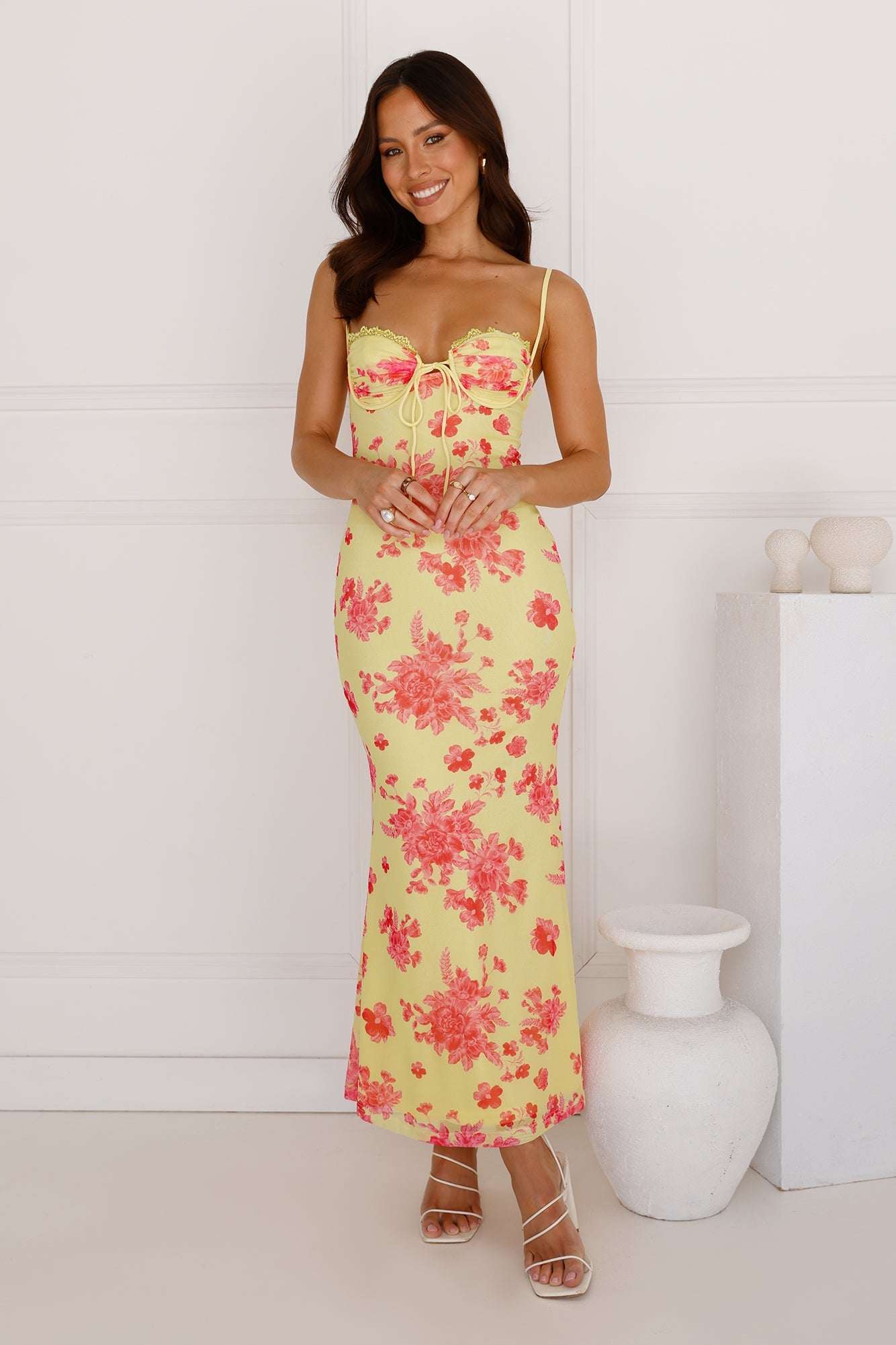 Best Wishes For You Mesh Maxi Dress Yellow