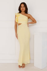 In These Moments One Shoulder Maxi Dress Yellow