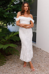 Good Fun Off Shoulder Maxi Dress White