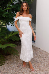 Good Fun Off Shoulder Maxi Dress White