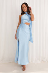 Francesca Satin Midi Dress Blue