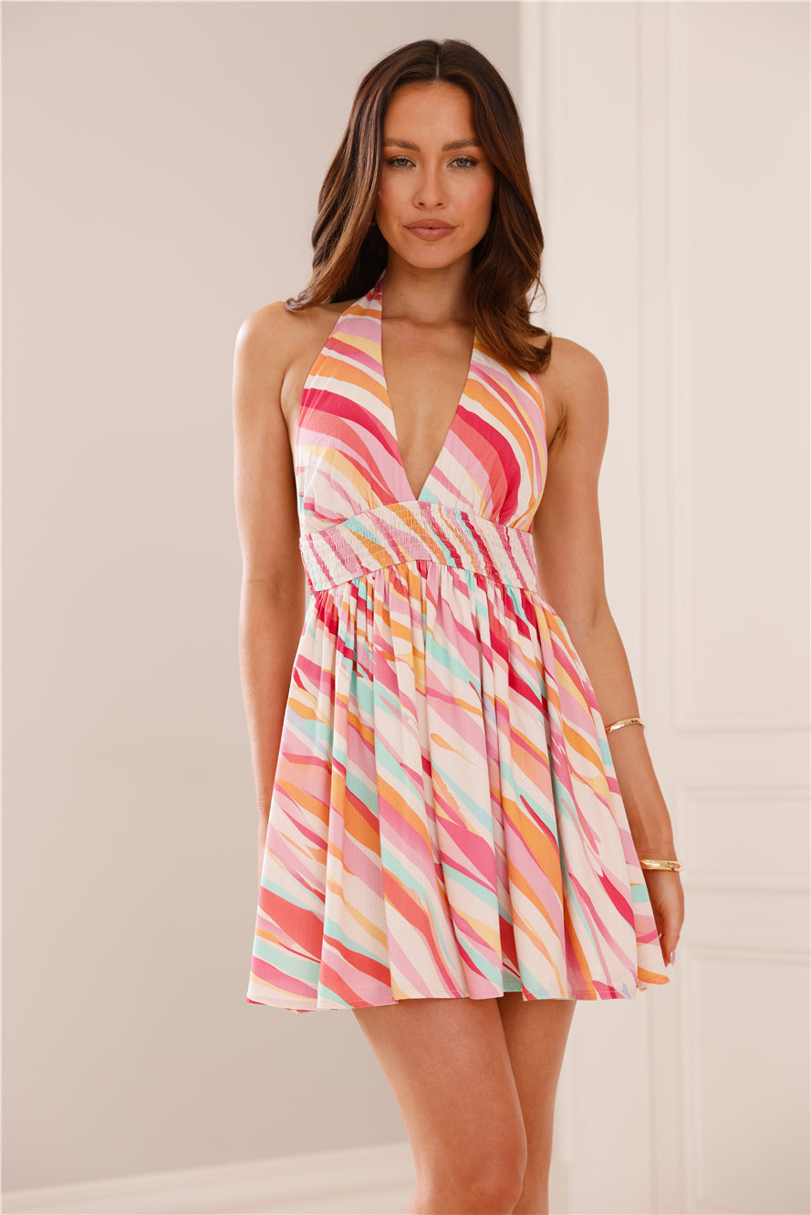 Endless Summer Halter Mini Dress Multi