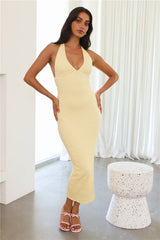 My Own Muse Halter Maxi Dress Yellow