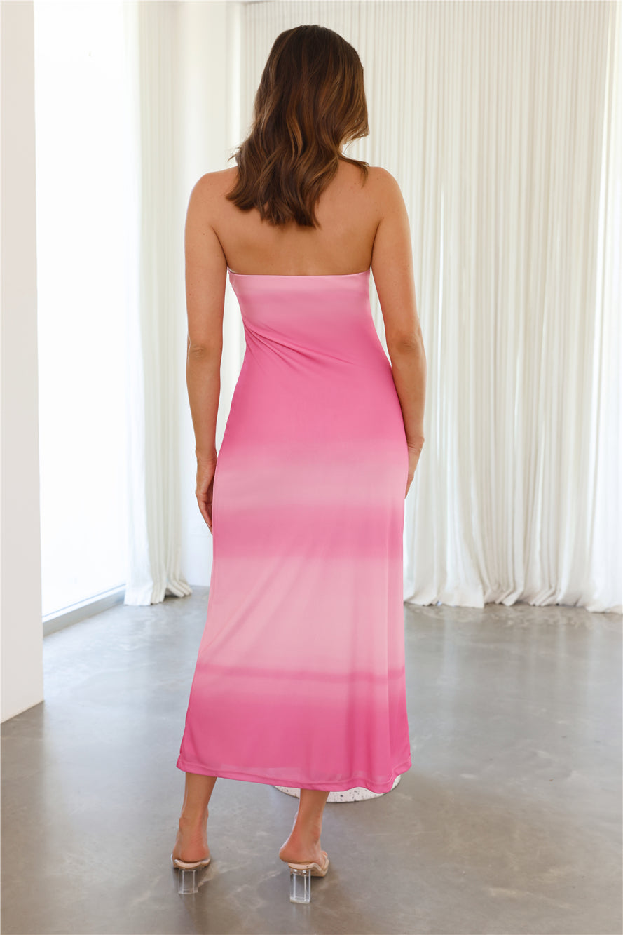 Drinks At Sunset Midi Dress Pink