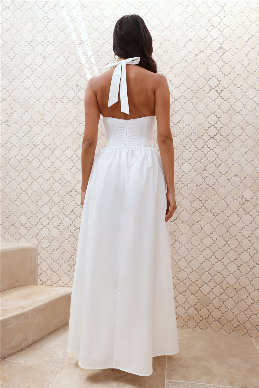 Exclusively For You Halter Maxi Dress White