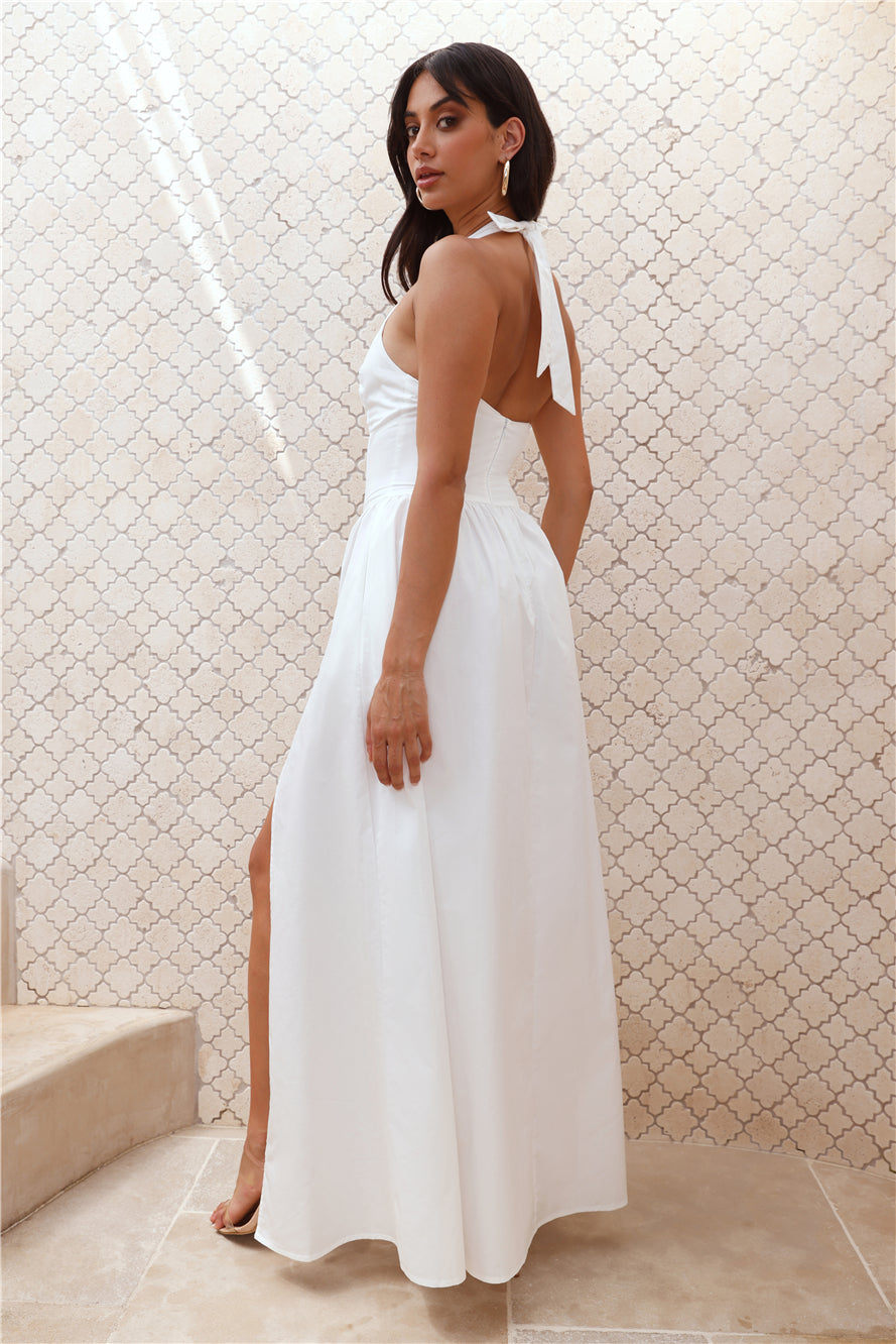 Exclusively For You Halter Maxi Dress White