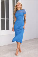 Bright To Dark Mesh Maxi Dress Blue