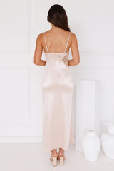 Magnetic Connection Satin Maxi Dress Champagne