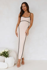 Elite Touch Maxi Dress Beige