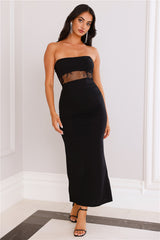 Excellence Strapless Maxi Dress Black