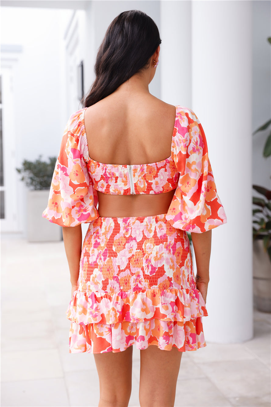 Exotic Blooming Girl Mini Dress Print