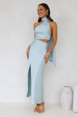 Francesca Satin Midi Dress Sage