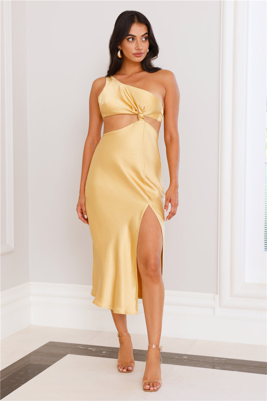 Dreamy Look Midi Dress Yellow