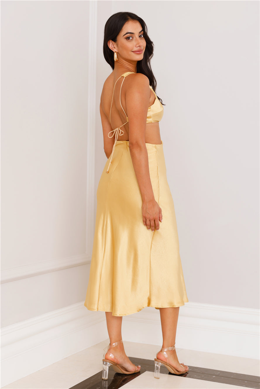 Dreamy Look Midi Dress Yellow