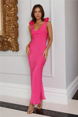 Event Of All Events Satin Maxi Dress Pink